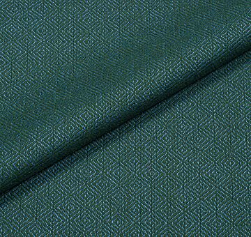 Diamond weave virgin wool, green and blue