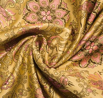 Brocade chrysanthemum, gold and pink