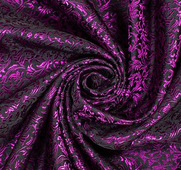 Brocade ornaments, black and fuchsia