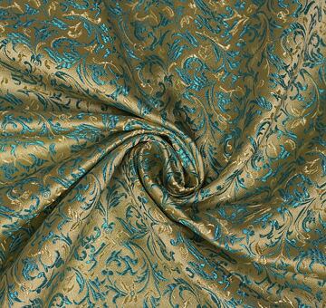 Brocade ornaments, turquoise and gold 