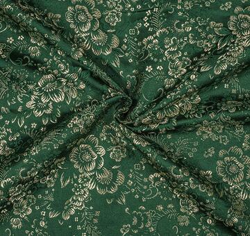 Brocade flowers, gold and green