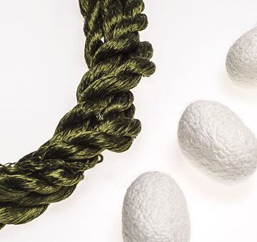 Silk embroidery floss, army green 61-2