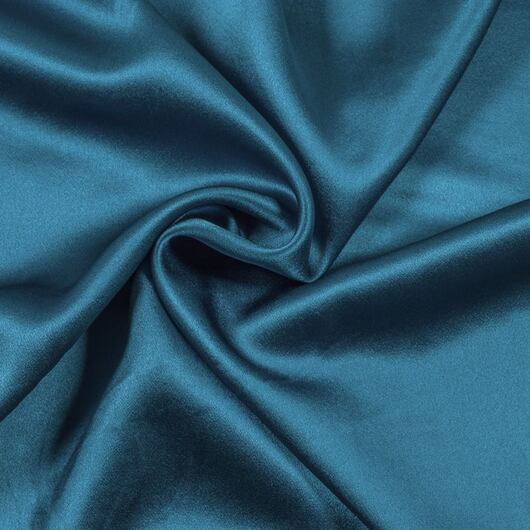 Heavy silk satin, petrol blue