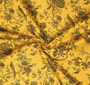 Japanese brocade, black and yellow