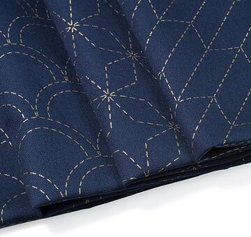 Sashiko fabric panel with eight patterns, indigo blue