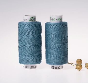 Medium linen thread, 33x2, 200m, steel blue