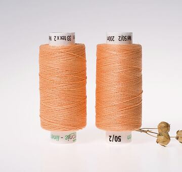 Medium linen thread, 33x2, 200m, light orange