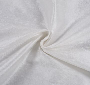 Slubbed silk dupioni, ivory white, 0.45m