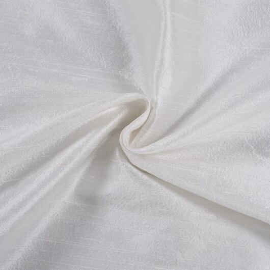 Slubbed silk dupioni, ivory white