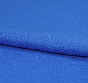 Blue linen cotton blend fabric