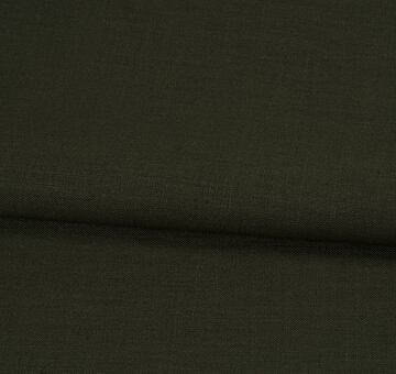 Army green fine linen cotton blend fabric