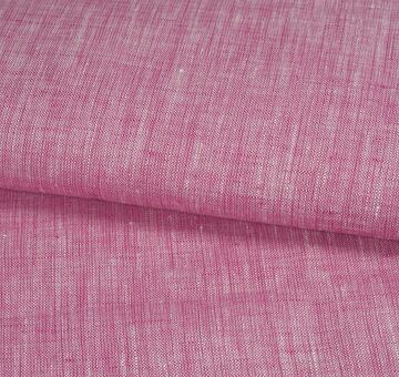 Pink-white fine shot linen fabric, 100% linen