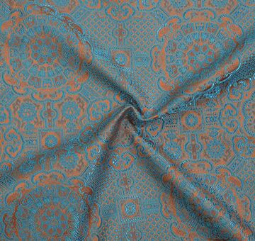 Brocade Ming, blue and bronze