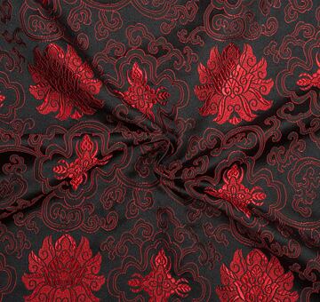 Brocade Water Lily, red and black