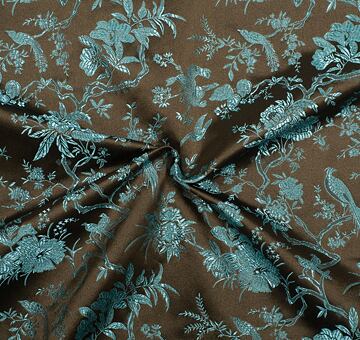 Japanese brocade, light blue and brown, 0.85m