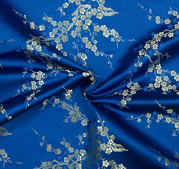 Brocade Sakura, gold and blue