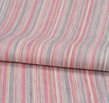 Pink-grey-ivory white heavy linen fabric, 100% linen