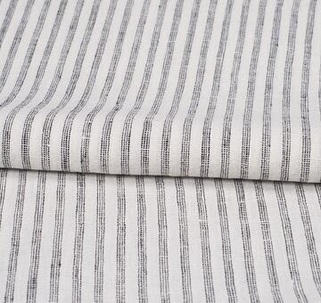 Black-cream linen fabric, 100% linen