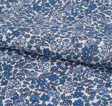 Blue-black-white fine linen fabric, 100% linen