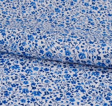 Blue-white fine linen fabric, 100% linen