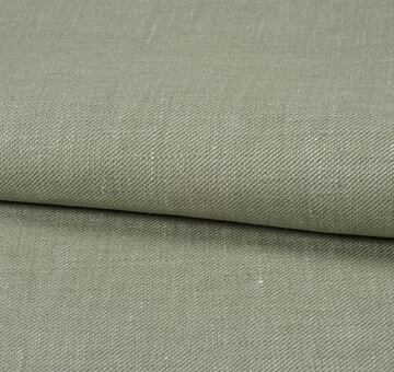 Olive fine shot linen twill fabric, 100% linen