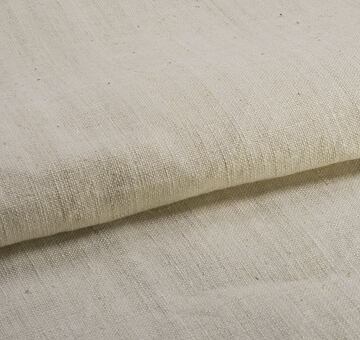 Handwoven vintage linen cotton blend fabric, natural linen