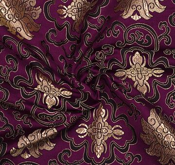 Brocade Water Lily, gold and burgundy, seconds