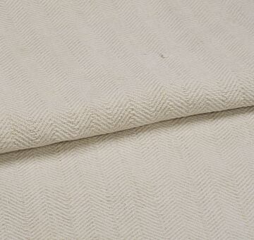 Handwoven vintage linen fabric, herringbone, natural 100% linen