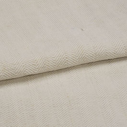 Handwoven vintage linen fabric, herringbone, natural 100% linen